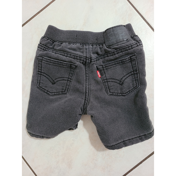LEVI'S Boys Size 24M Knit Denim Shorts Washed Black - Picture 1 of 4